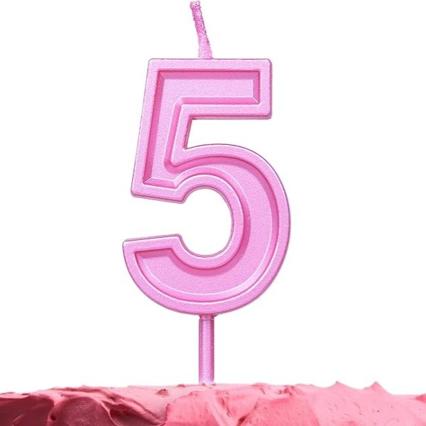 VELA NUMERO 5 PARTY ROSA E12